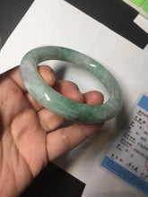 Load image into Gallery viewer, 57.9mm certified 100% natural type A light sunny green chubby round-cut jadeite jade bangle BL7-5396