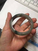 Load image into Gallery viewer, 53.7mm certificated Type A 100% Natural dark green gray black Jadeite Jade bangle S87-7052