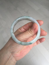 Load image into Gallery viewer, 54.5mm Certified 100% natural Type A white with green floating flowers jadeite jade bangle BN19-7053