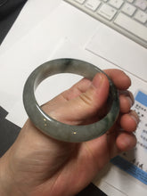 Load image into Gallery viewer, 53.7mm certificated Type A 100% Natural dark green gray black Jadeite Jade bangle S87-7052