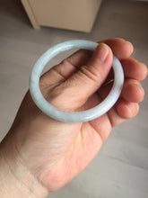 Load image into Gallery viewer, 51.5mm certified Type A 100% Natural icy watery light green purple round cut oval Jadeite Jade bangle AU27-8535