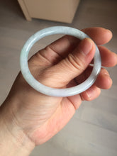 Load image into Gallery viewer, 51.5mm certified Type A 100% Natural icy watery light green purple round cut oval Jadeite Jade bangle AU27-8535