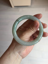 Load image into Gallery viewer, 55mm certified 100% natural Type A light green gray chubby round cut jadeite jade bangle PC100-9131