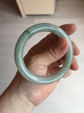 Load image into Gallery viewer, 55mm certified 100% natural Type A light green gray chubby round cut jadeite jade bangle PC100-9131
