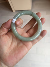 Load image into Gallery viewer, 55mm certified 100% natural Type A light green gray chubby round cut jadeite jade bangle PC100-9131