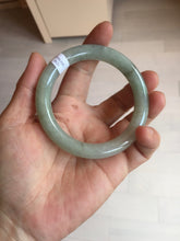 Load image into Gallery viewer, 55mm certified 100% natural Type A light green gray chubby round cut jadeite jade bangle PC100-9131