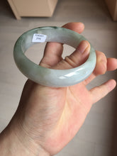 Load image into Gallery viewer, 57.5mm Certified 100% natural Type A dark green white gray chubby jadeite jade bangle AD118-2998