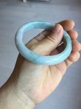 Load image into Gallery viewer, 55.5mm Certified Type A 100% Natural light green purple with floating flowers Jadeite bangle PA131-6646