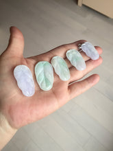 Load image into Gallery viewer, 100% natural type A sunny green white purple jadeite jade leaf pendant group PB46