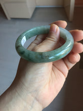 Load image into Gallery viewer, 57.9mm Certified Type A 100% Natural green/gray/black chubby Jadeite bangle PB240-9525