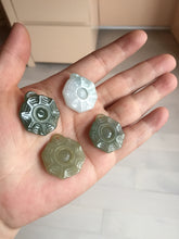 Load image into Gallery viewer, 100% natural type A light green dark green jadeite jade 3D the eight trigrams(Bagua,八卦) pendant group AX151