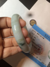 Load image into Gallery viewer, 55mm certified Type A 100% Natural green/white Jadeite Jade bangle BF67-4487