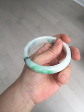Load image into Gallery viewer, 58mm Certified Type A 100% Natural sunny green/white Jadeite Jade bangle BN16-7069