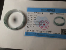 Load image into Gallery viewer, 52.5mm certified type A 100% Natural green/white with green floating flowers jadeite jade bangle AT94-0777