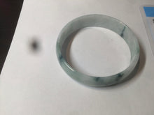 Load image into Gallery viewer, 52.5mm certified type A 100% Natural green/white with green floating flowers jadeite jade bangle AT94-0777