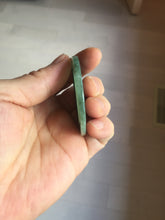 Load image into Gallery viewer, 48mm Type A 100% Natural icy dark green/gray Jadeite Jade safety Guardian donut Pendant PB195-2