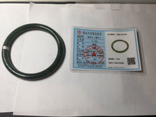 Load image into Gallery viewer, 62mm certified 100% Natural dark green/black round cut nephrite (碧玉) bangle HN16-9150