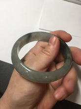 Load image into Gallery viewer, 53.7mm certificated Type A 100% Natural dark green gray black Jadeite Jade bangle S87-7052