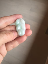 Load image into Gallery viewer, 100% natural type A sunny green white purple jadeite jade leaf pendant group PB46