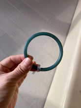 Load image into Gallery viewer, 57mm Certified Type A 100% Natural dark green/blue/gray round cut Guatemala Jadeite jade bangle BG41-2460