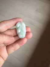 Load image into Gallery viewer, 100% natural type A sunny green white purple jadeite jade leaf pendant group PB46