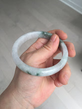 Load image into Gallery viewer, 58.7mm Certified Type A 100% Natural light green/white Jadeite Jade bangle BN15-7081