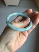 Load image into Gallery viewer, 55.8mm Certified Type A 100% Natural green/blue with green floating flowers slim round cut Jadeite bangle PB237-9550