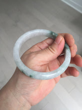 Load image into Gallery viewer, 58.7mm Certified Type A 100% Natural light green/white Jadeite Jade bangle BN15-7081