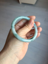 Load image into Gallery viewer, 55.8mm Certified Type A 100% Natural green/blue with green floating flowers slim round cut Jadeite bangle PB237-9550