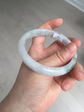 Load image into Gallery viewer, 58.7mm Certified Type A 100% Natural light green/white Jadeite Jade bangle BN15-7081