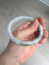Load image into Gallery viewer, 58.7mm Certified Type A 100% Natural light green/white Jadeite Jade bangle BN15-7081