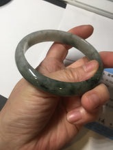 Load image into Gallery viewer, 60.5mm Certified Type A 100% Natural dark green/gray Jadeite Jade bangle S88-7057