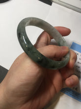 Load image into Gallery viewer, 60.5mm Certified Type A 100% Natural dark green/gray Jadeite Jade bangle S88-7057