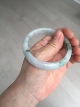 Load image into Gallery viewer, 54.5mm Certified 100% natural Type A light purple with green floating flowers jadeite jade bangle BN14-7084