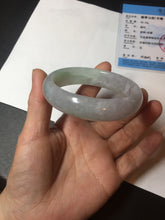 Load image into Gallery viewer, 51.5mm certified 100% natural type A light purple sunny green yellow oval jadeite jade bangle BL77-8666