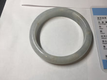 Load image into Gallery viewer, 59.5mm Certified Type A 100% Natural icy watery light green blue Jadeite Jade bangle BN68-2596