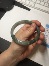 Load image into Gallery viewer, 60.5mm Certified Type A 100% Natural dark green/gray Jadeite Jade bangle S88-7057