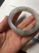 Load image into Gallery viewer, 59.5mm Certified Type A 100% Natural icy watery light green blue Jadeite Jade bangle BN68-2596