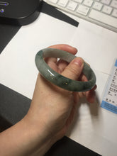Load image into Gallery viewer, 60.5mm Certified Type A 100% Natural dark green/gray Jadeite Jade bangle S88-7057