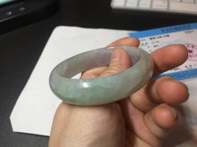 Load image into Gallery viewer, 51.5mm certified 100% natural type A light purple sunny green yellow oval jadeite jade bangle BL77-8666
