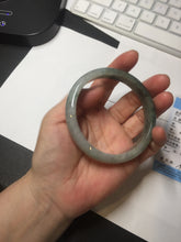 Load image into Gallery viewer, 60.5mm Certified Type A 100% Natural dark green/gray Jadeite Jade bangle S88-7057
