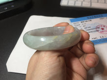 Load image into Gallery viewer, 51.5mm certified 100% natural type A light purple sunny green yellow oval jadeite jade bangle BL77-8666