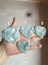 Load image into Gallery viewer, 100% Natural type A light green/white concentric hearts/pinky promise(执子之手,与子偕老) jadeite Jade pendant necklace AZ74
