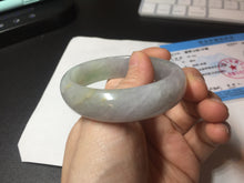 Load image into Gallery viewer, 51.5mm certified 100% natural type A light purple sunny green yellow oval jadeite jade bangle BL77-8666