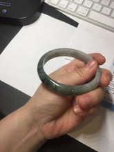 Load image into Gallery viewer, 60.5mm Certified Type A 100% Natural dark green/gray Jadeite Jade bangle S88-7057