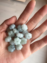 Load image into Gallery viewer, Type A 100% Natural light green/white 3D jadeite Jade flower Pendant AX148