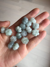 Load image into Gallery viewer, Type A 100% Natural light green/white 3D jadeite Jade flower Pendant AX148