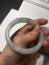 Load image into Gallery viewer, 59.5mm Certified Type A 100% Natural icy watery light green blue Jadeite Jade bangle BN68-2596