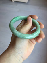Load image into Gallery viewer, 59mm Certified Type A 100% Natural sunny green gray Jadeite Jade bangle PA126-9888