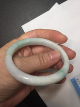 Load image into Gallery viewer, 51mm Certified Type A 100% Natural sunny green white Jadeite Jade oval bangle D161-5352